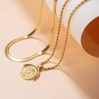 Golden Radiance Necklace Layered Set