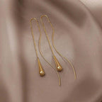 Teardrop Tassel Gold Earrings