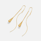 Teardrop Tassel Gold Earrings