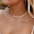 Gold and Pearl Split Necklace