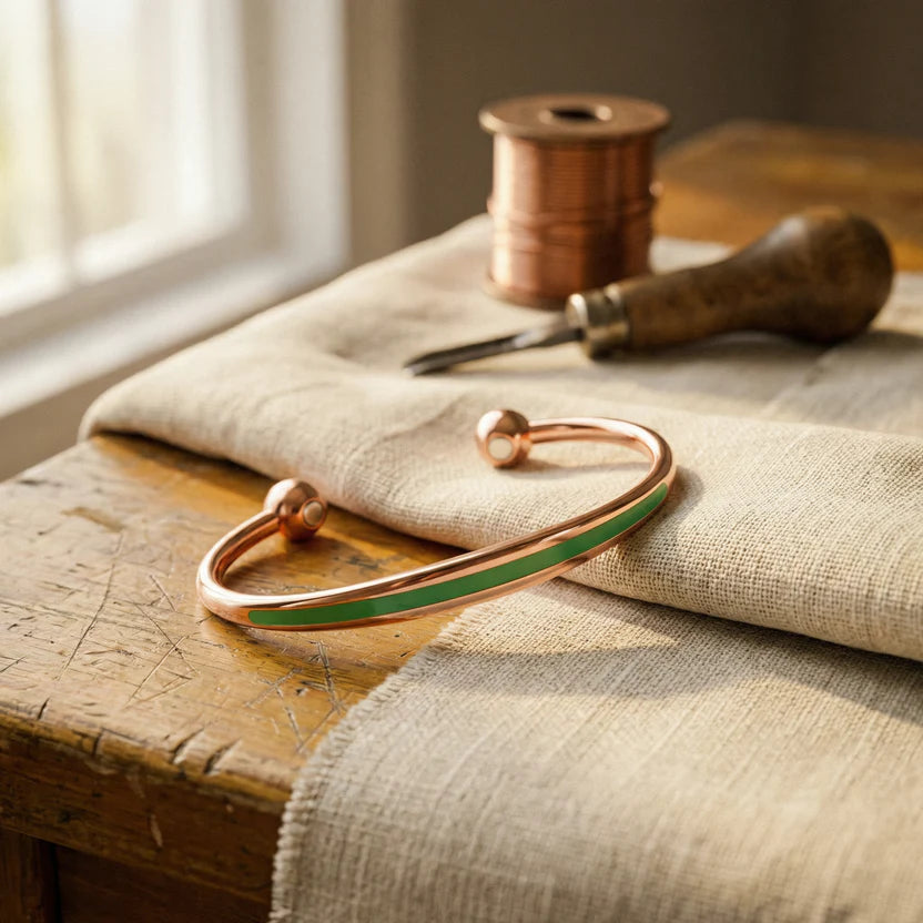 Verdant Jade Copper Bracelet