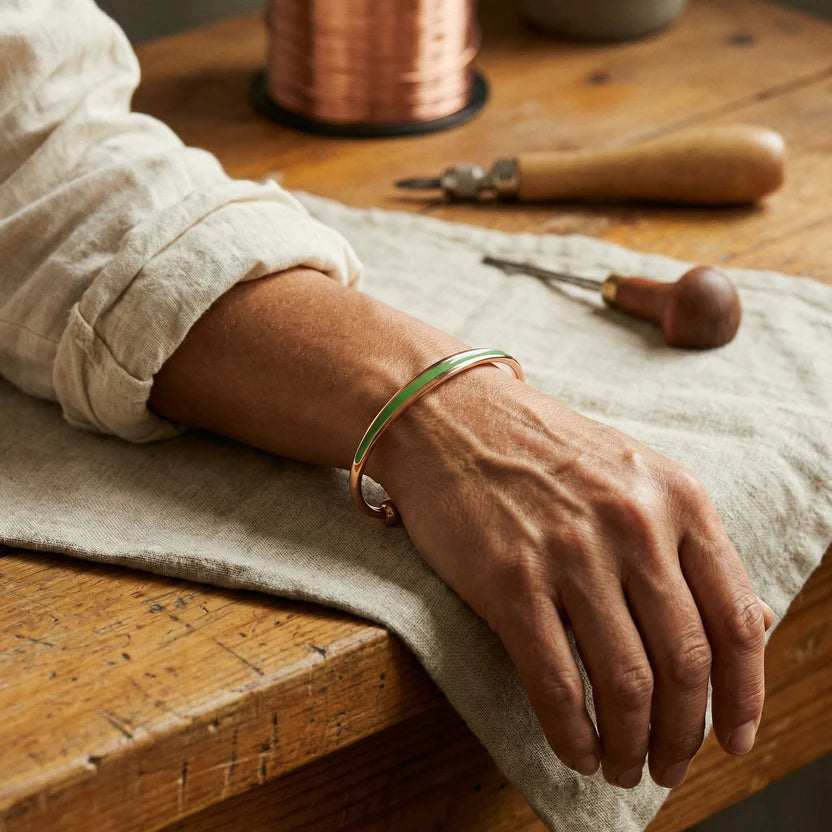 Verdant Jade Copper Bracelet