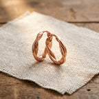 Sculpted Copper Hoop Earrings