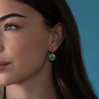 Elegant Gold Earrings with Turquoise Stone