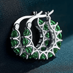 Regal Hoop Emerald Earrings