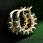 Regal Hoop Emerald Earrings