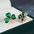 Lucky Clover Emerald Earrings