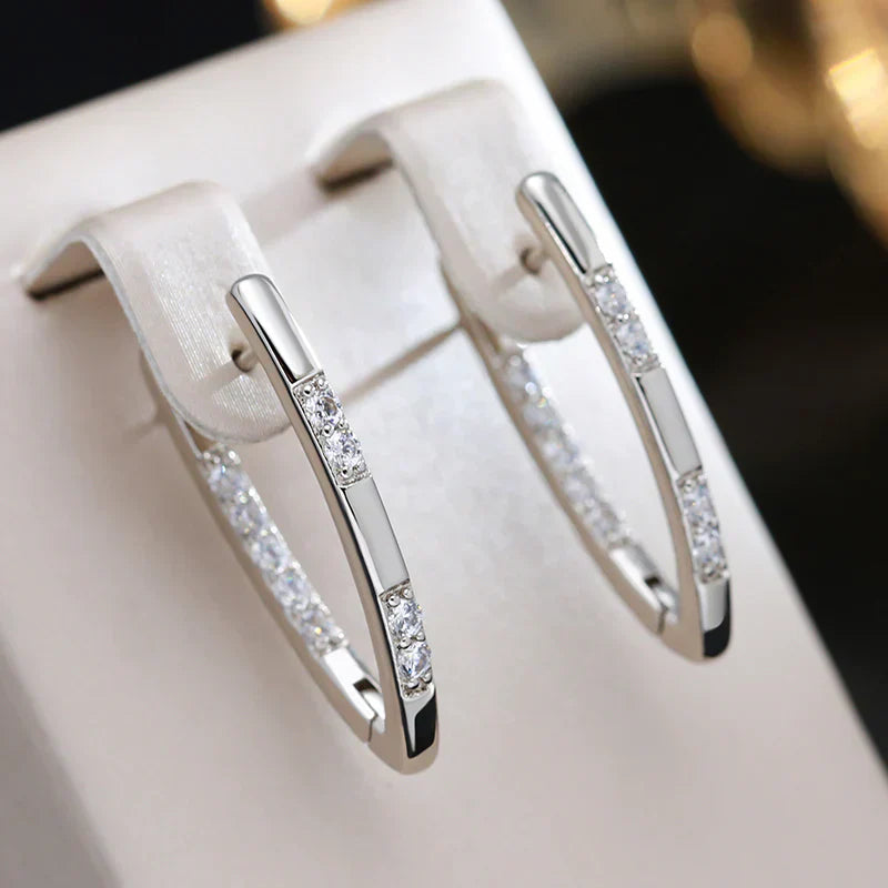 Timeless Earrings With Zirconia Accents