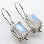 Chic Square Moonstone Earrings