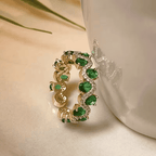 Royal Green Crystal Crown Ring
