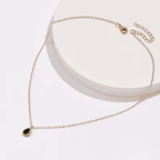 Elegant Emerald Stone Dew Necklace
