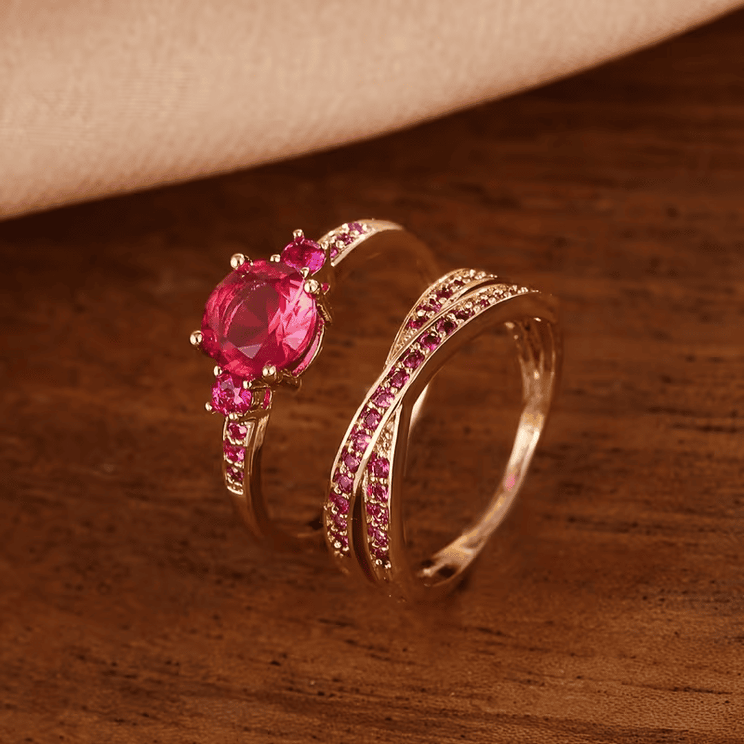 Emerald Duo Ring Set