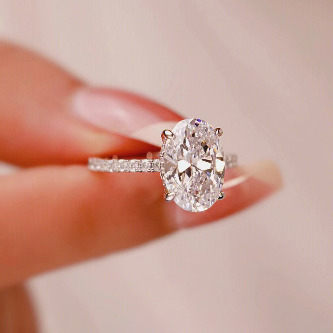 Classic Silver Oval Solitaire Ring