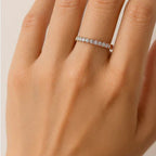 Elegant Thin Crystal Stacking Ring