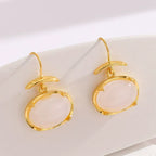 Elegant Oval Moonstone Earrings