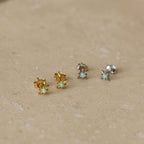 Gold or Silver Opal Starburst Studs
