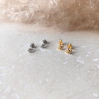 Tiny Crystal Bezel Stud Earrings