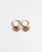 Fan Dangle Hoop Earrings