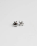 Solid Heart Polished Stud Earrings