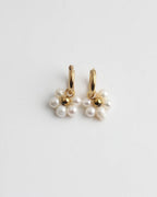 Flower Pearl Hoop Earrings