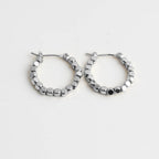 Cube Beaded Huggie Hoop Earrings