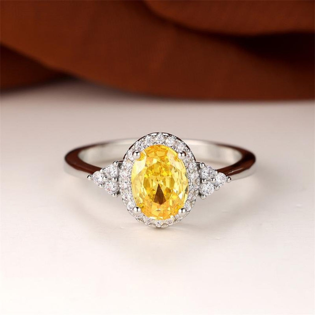 Sophisticated Yellow Halo Ring