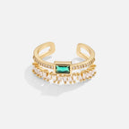 Forest Green Zirconia Adjustable Ring