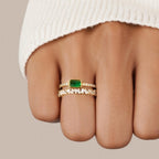 Forest Green Zirconia Adjustable Ring