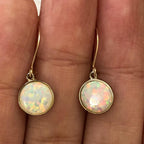 Timeless Gold Plated White Opal Earrings