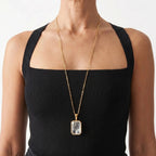 Marique French Vintage Natural Stone Crystal Necklace