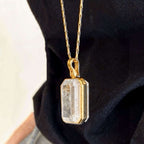 Marique French Vintage Natural Stone Crystal Necklace