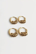 Stacked Ring Hoop Earrings