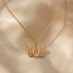 Butterfly Initial Letter Pendant Necklace