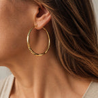 Contemporary Hoop Gold Earrings