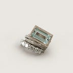 Vintage Silver Turquoise Glass Ring Set