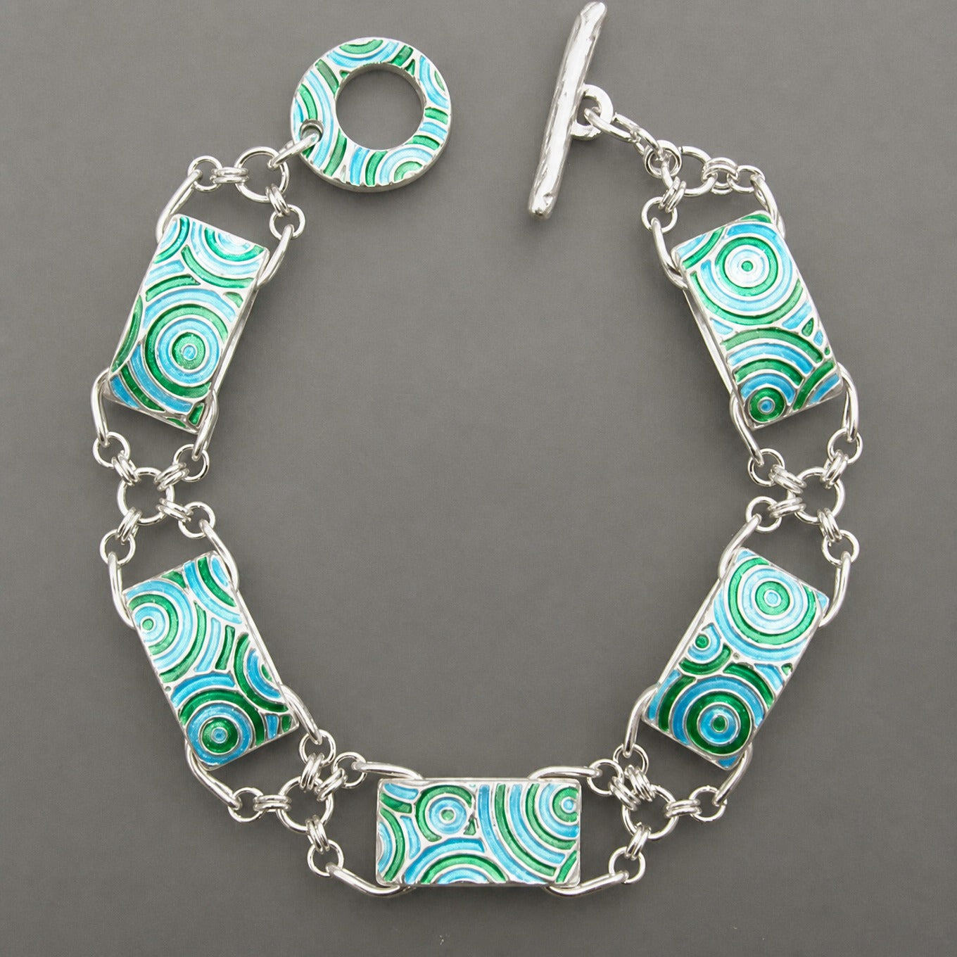 Braided Enamel Silver Bracelet