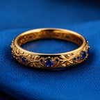 Blue Zirconia Leaf Ring
