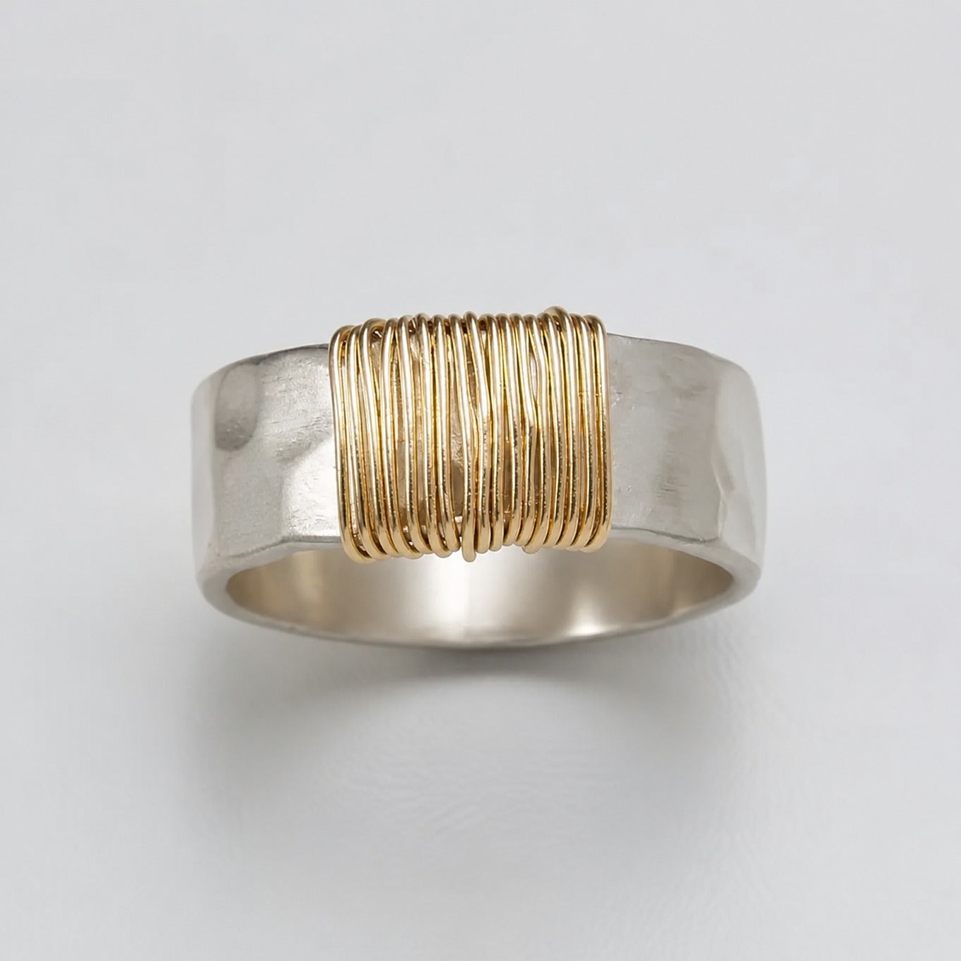Golden Thread Silver Ring
