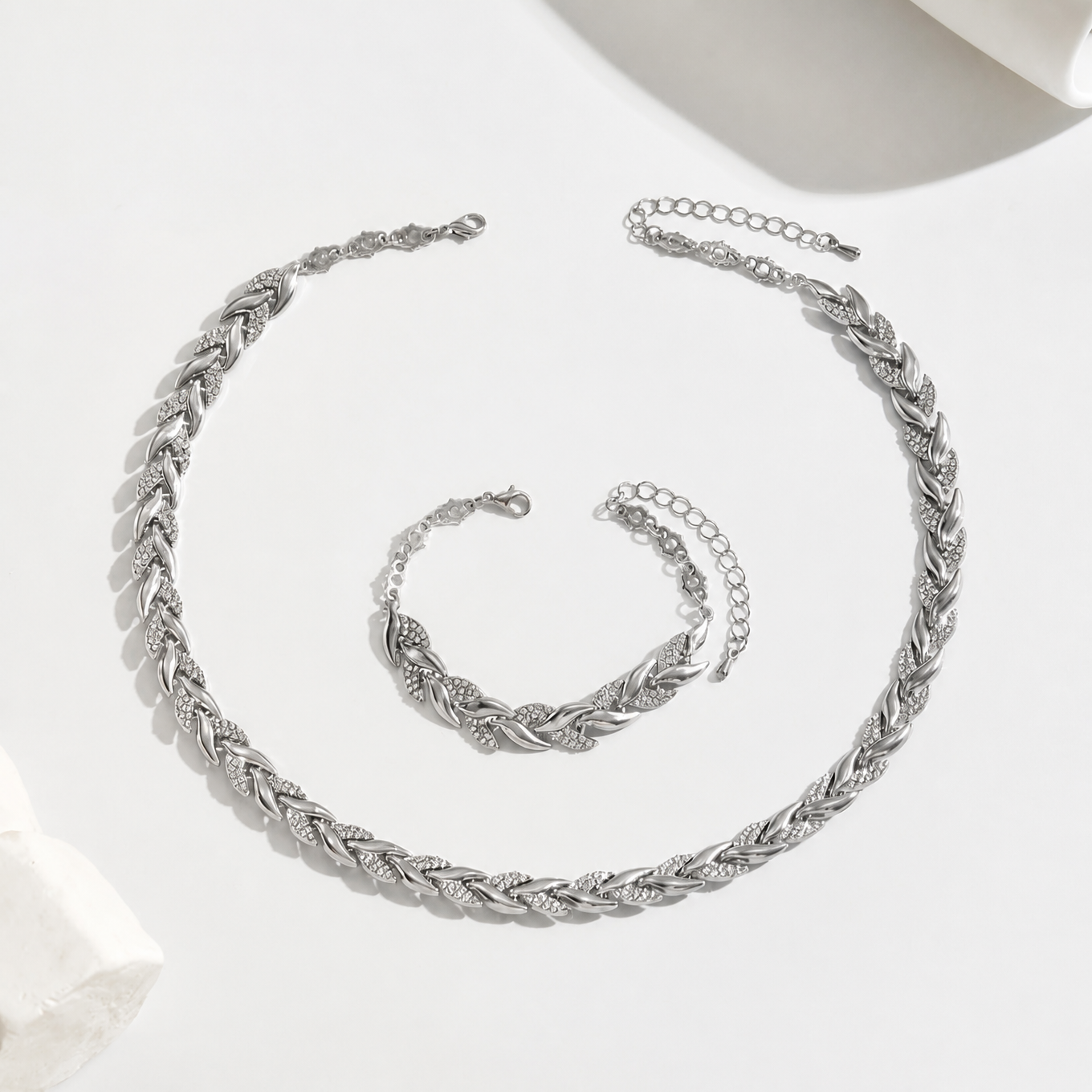 Elegant Glass Rhinestone Fish Tail Set