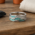 Turquoise Ocean Ripple Ring