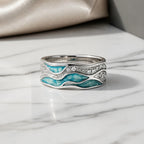 Turquoise Ocean Ripple Ring