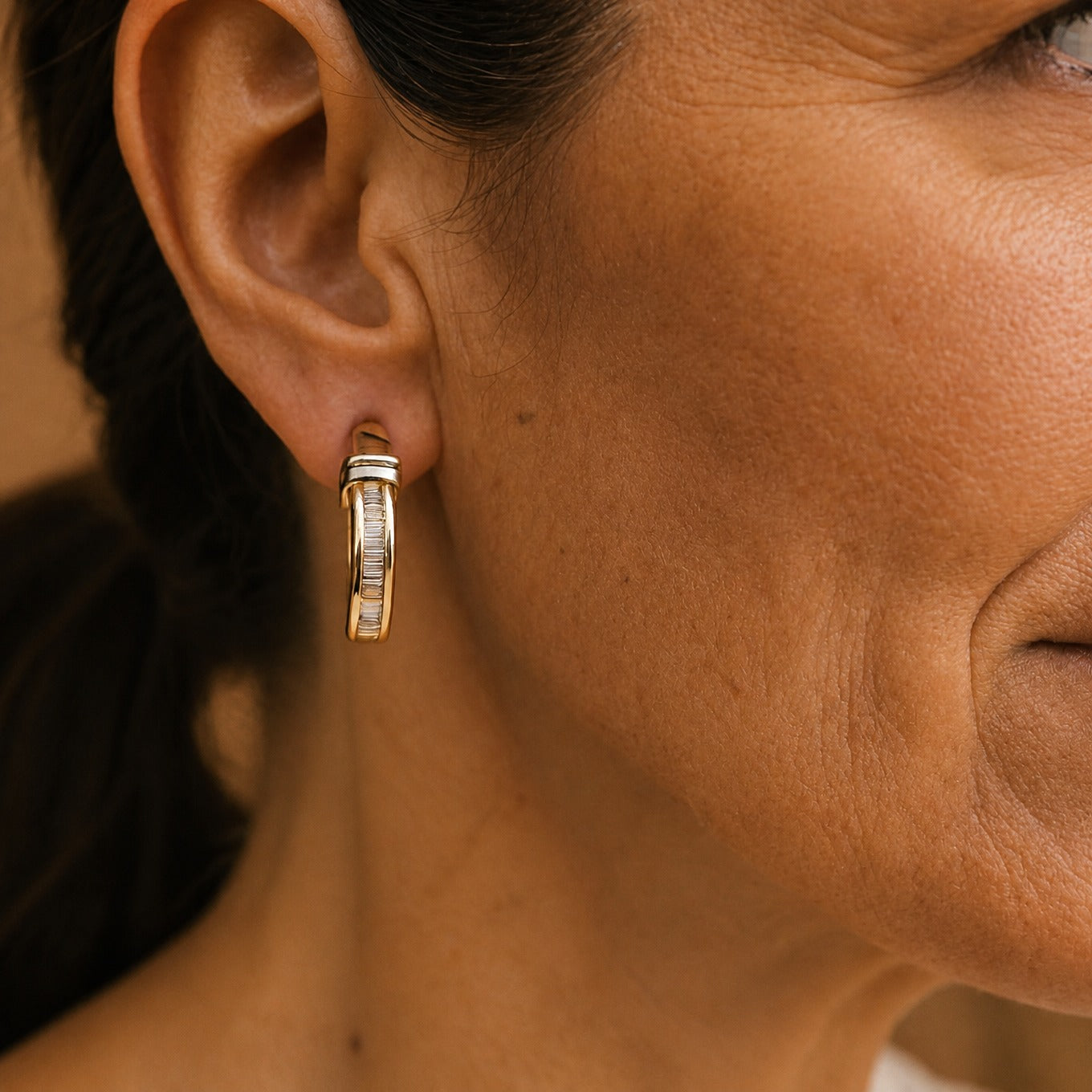 Vintage gold and diamond earrings