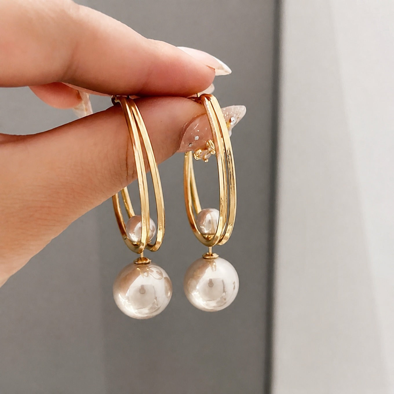 Vintage Gold Pearl Earrings