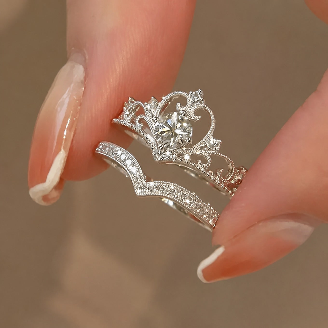 Crown Radiance Ring Set