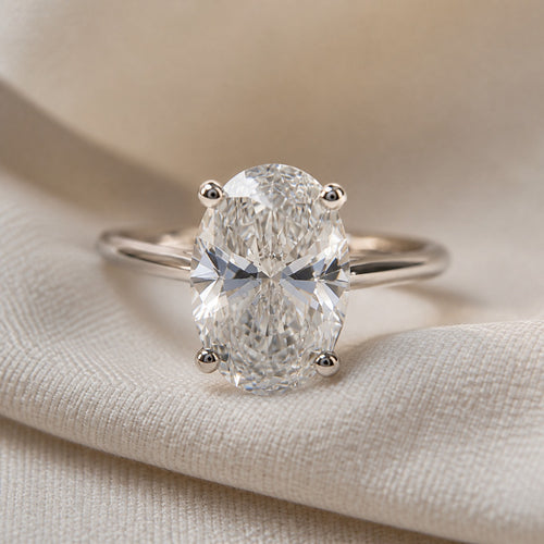 Celestial Oval Solitaire Ring