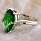 Emerald Sterling Bloom Ring
