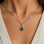Emerald Teardrop Pendant Necklace
