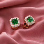 Emerald Monolith Stud Earrings
