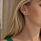 Emerald Prism Stud Earrings