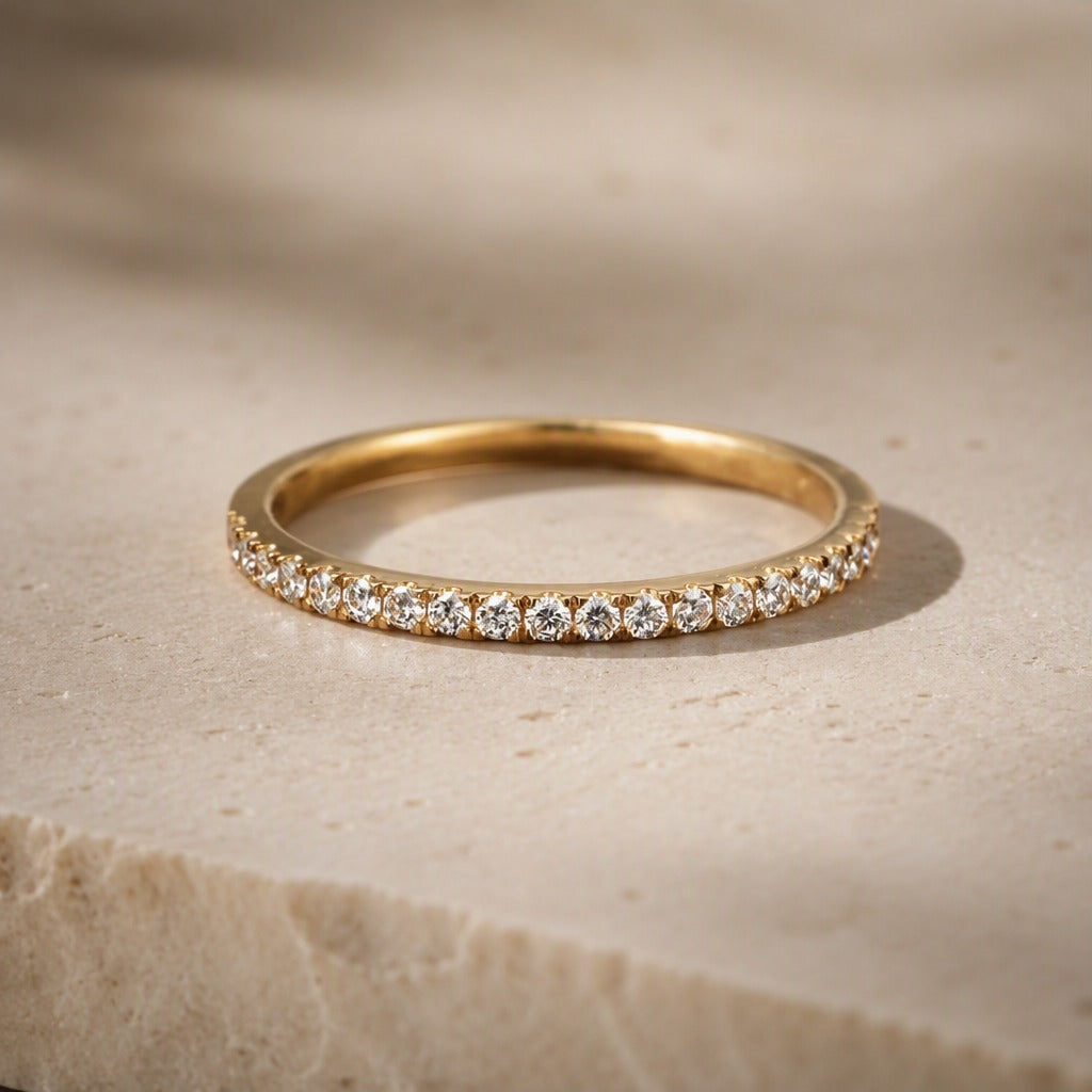 Luxe Zirconia Minimal Gold Ring